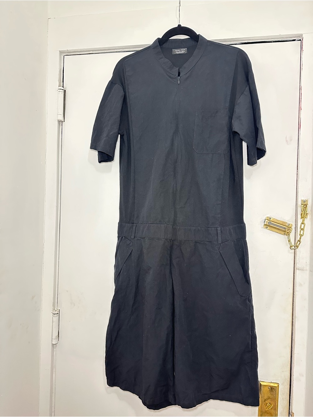 Zara Man jumpsuit Black Short-Sleeve Casual